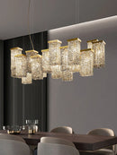 Axyaa Modern Crystal Pendant Chandelier for Dining Room & Bar