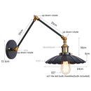 Axyaa Gold Industrial LED Wall Lamp with Pull Chain Switch - Vintage Style