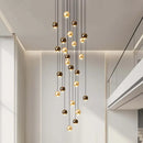 Axyaa Modern Crystal Chandelier Ball Hanging Lamps in Gold