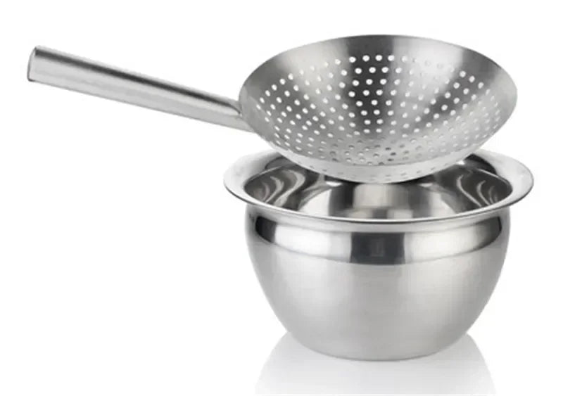 Axya Stainless Steel Colander Sifter Wok Basin Mesh Bowl Oil Storage Bowl