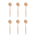 Axyaa Matte Stainless Steel Teaspoon Set for Dessert, Coffee, Ice Cream - 6 Pcs