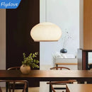Axyaa White Knitted Fabric Pendant Light: Modern Spanish Designer Mushroom Lamp for Home Decor