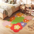 Axyaa Plush Dopamine Floral Carpet - Cozy Fluffy Rug for Home Living Room