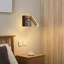 Axyaa Switch Wall Lamp: Gold Silver Brass Wooden Lighting for Bedroom Reading Office