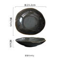 Axyaa Flame-Killed Ceramic Irregular Plate Restaurant Sushi Salad Pasta Molecular Cuisine Tableware