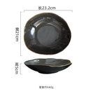 Axyaa Flame-Killed Ceramic Irregular Plate Restaurant Sushi Salad Pasta Molecular Cuisine Tableware