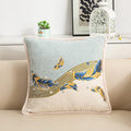 Axyaa Nordic Chenille Feather Embroidery Throw Pillowcase for Home Decor