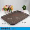 Axyaa Black & Red Plastic Serving Tray - Large Rectangular Fast Food Tea Plate