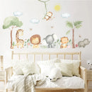 Axyaa Cute Peep Animals Elephant Giraffe Rabbit Wall Stickers for Kids Room Decoration