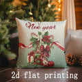 Axyaa Rectangular Pillow Cover for Sofa, Bedroom, Car - Home Decor Happy New Year Merry Christmas