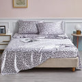 Satin Leopard Print Bed Sheet Set for Queen/King Beds by Axyaa
