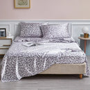 Satin Leopard Print Bed Sheet Set for Queen/King Beds by Axyaa