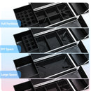 Axyaa Rolling Makeup Train Case with Key, 4 Trays, Sliding Rail, Wheels