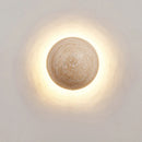 Axyaa Half Round LED Bedside Wall Lamp - Natural Yellow Stone Decor