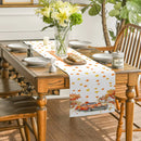 Axyaa Thanksgiving Table Runner Pumpkin Maple Leaf Decor for Dining Coffee Table