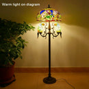 Axyaa Tiffany Stained Glass Floor Lamp for Retro Country Living Room and Bedroom