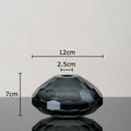 Axyaa Hexagonal Texture Glass Vase - Round Floral Vase for Desk Decoration and Flower Arrangement
