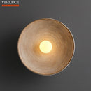 Wabi-sabi Circular Walnut Wall Lamp LED G9 Bedroom Kitchen Light Axyaa Brand