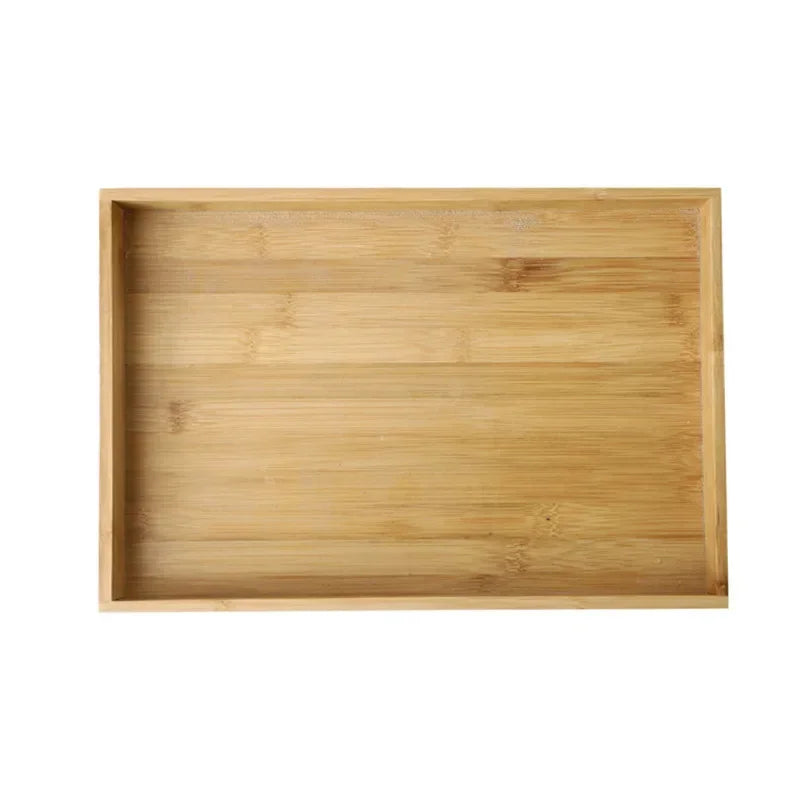 Axya Bamboo Teapot Tray Square Wood Plate for Dining, Hotel, and Home