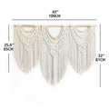 Axyaa Macrame Wall Hanging Tapestry Wooden Stick Boho Decor Tassel Curtain • Hand-Woven Wedding Backgrou