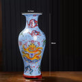 Axyaa Nine Dragons Glow Vase: Large Jingdezhen Ceramic Chinese Home Decor
