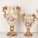 Axyaa Retro Countryside Vase: Luxurious Resin Flower Decoration for Home Living Room.