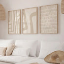Bohemian Beige Canvas Prints Set by Axyaa - Modern Abstract Art for Home & Office