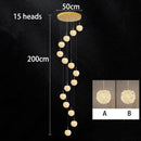 Axyaa Crystal Chandelier Stair Pendant Lighting Modern Home Décor Living Room Lights