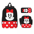 Axyaa Minnie Mouse Backpack Set with Lunch Box for Kids