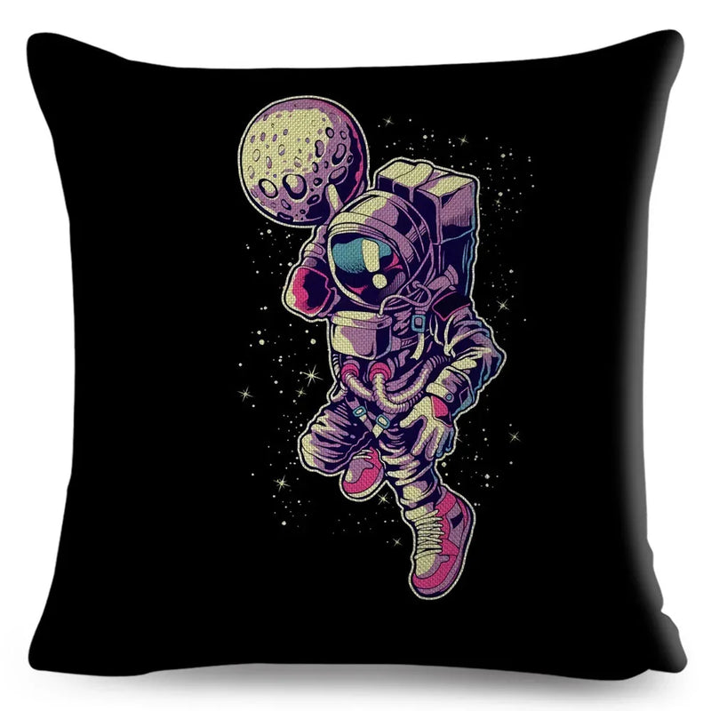 Axyaa Astronaut Sports Cushion: Fun Home Decor for Kids Room, Planet & Music Theme