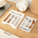 Axyaa Kitchen Cutlery Organizer Drawer Tray Divider - Easy Clean, 5 Compartments