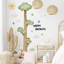 Axyaa Forest Animal Tree Growth Chart Wall Stickers - Kids Nursery Height Measure Decals