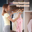 Axyaa 20-Hook Wooden Clothes Hanger Organizer
