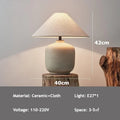 Axyaa Ceramic Table Lamp Japanese Nordic Style Bedroom Decor Resin Desk Light
