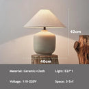 Axyaa Ceramic Table Lamp Japanese Nordic Style Bedroom Decor Resin Desk Light