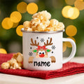 Personalized Deer Christmas Enamel Cups Custom Name Hot Cocoa Sibling Mug Axyaa