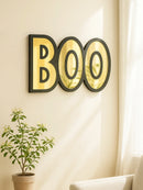 Axyaa BOO Shape Acrylic Wall Mirror, Black & Gold Spooky Aesthetic Decor for Home & Party
