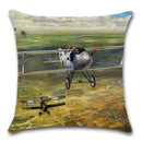 Axyaa Retro Airplane Cartoon Pattern Cushion Cover