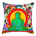 Axyaa Buddha Statue Polyester Cushion Cover for Home Sofa Decor