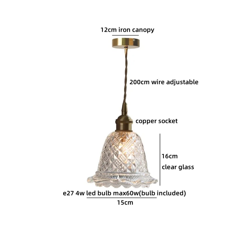 Axyaa Clear Glass LED Hanging Chandelier Pendant Lamp