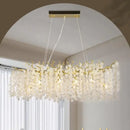 Axyaa Round Crystal Glass Chandelier Light for Dining Living Room & Bedroom Kitchen