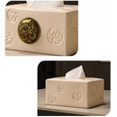 Axyaa Ceramic Tissue Box, Light Luxury Living Room Coffee Table Paper Holder