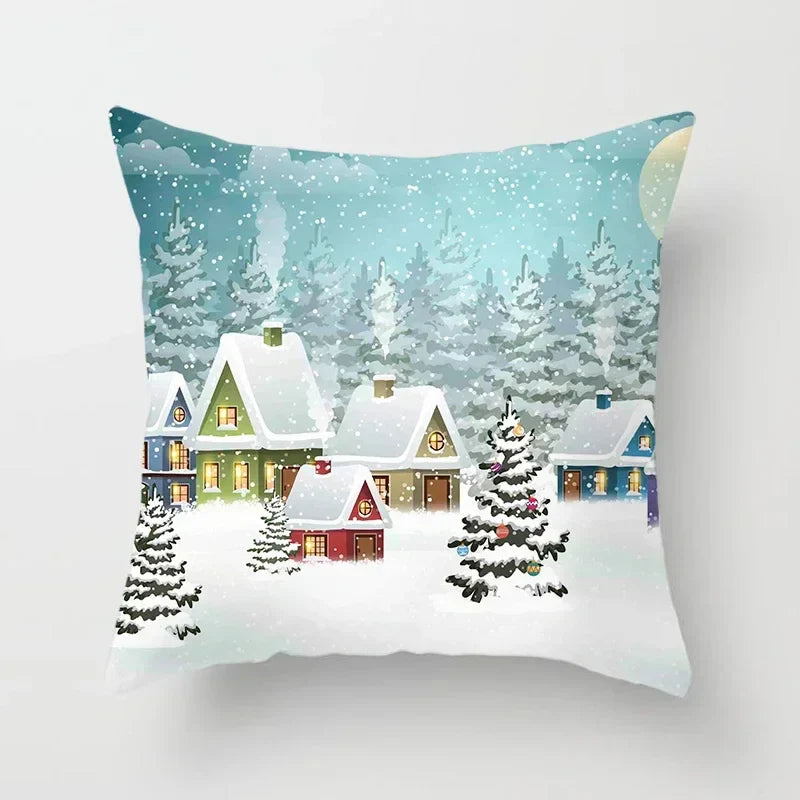 Axyaa Christmas Home Pillowcases Printed Bed Decoration Cushion Covers