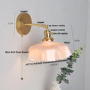 Axyaa Yellow Glass LED Wall Light Fixture Nordic Modern Bedside Lamp