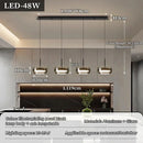 Axyaa Smoke Gray Glass Ceiling Lamp Fixtures - Modern Black 3-Light Pendant Lighting
