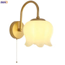 Axyaa Modern Iron LED Wall Sconce Pull Chain Switch Stair Light PVC Bedside Lamp