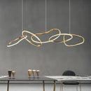 Axyaa Modern Gold Ring LED Pendant Chandelier for Living Room Dining Room Kitchen Lighting