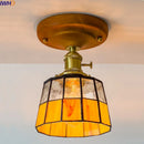 Axyaa Modern LED Glass Copper Ceiling Light for Home Porch Restaurant Balcony