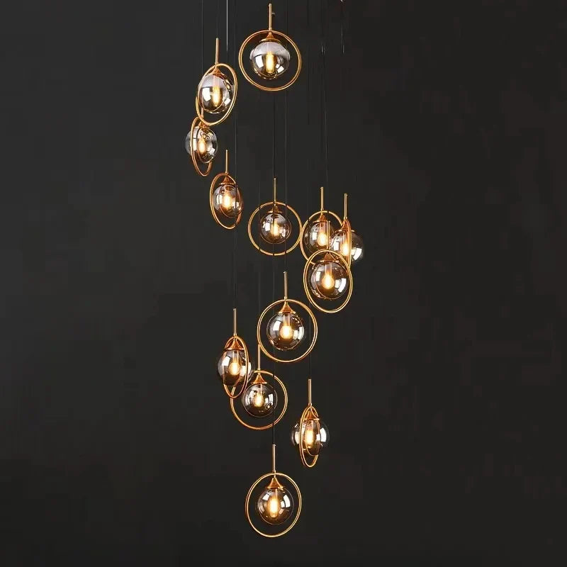 Modern Glass Ball Chandelier Pendant Lamp for Living Room, Axyaa Home Decor Lighting