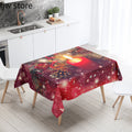 Axyaa Christmas Candle Printed Tablecloth Set